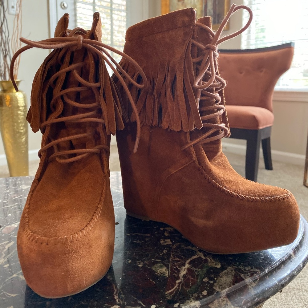 Wedge Suede Boots